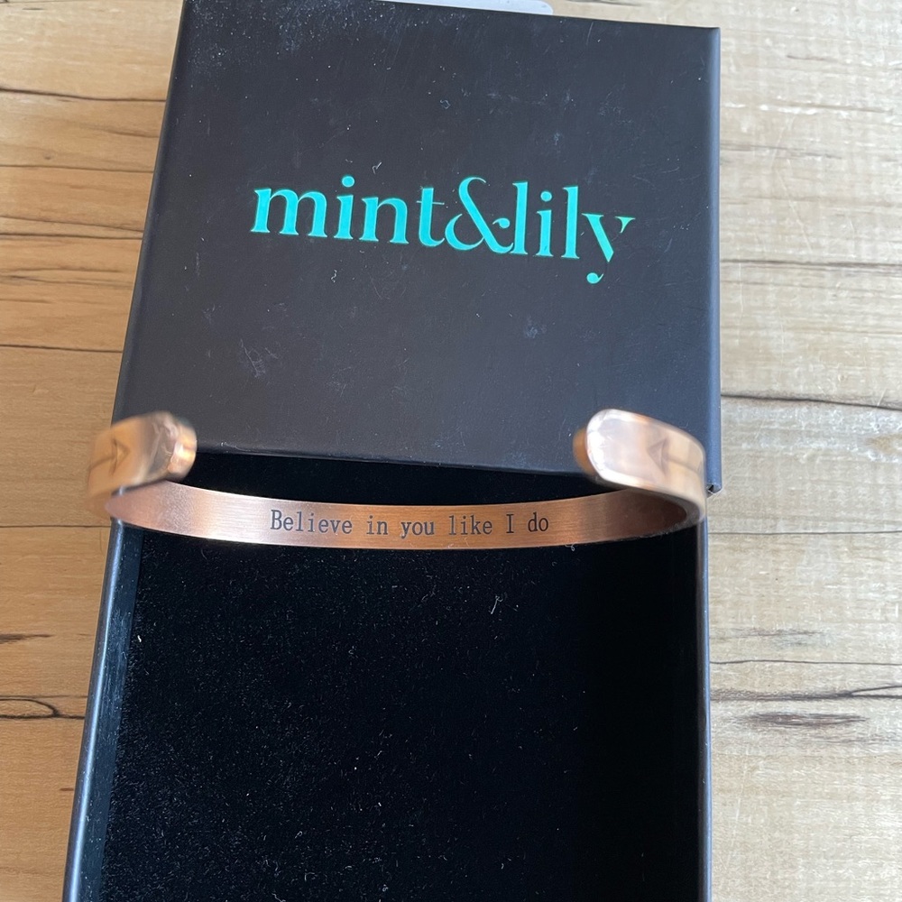 Mint & Lily “Believe in you like I do” Cuff Bracelet